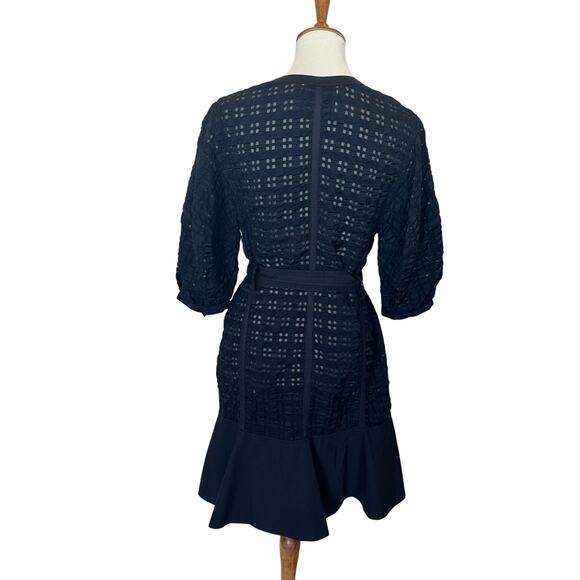 3.1 Philip Lim Black Puff Sleeve Mini Dress SMALL Designer Boho Cottage $595 - Picture 7 of 11